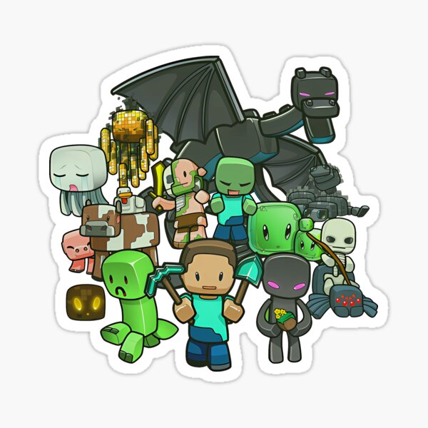 Vista previa del artículo con la obra «Mobs hostiles de Minecraft», diseñado y vendido por DevushkaStore.