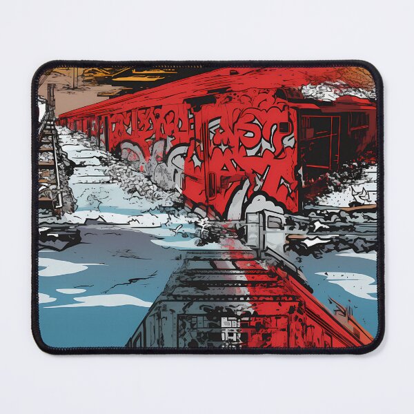 Item preview, Graffiti Train Dystopian Art #10 designed and sold by CareToCanvas.