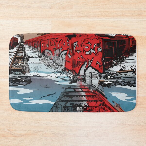 Item preview, Graffiti Train Dystopian Art #10 designed and sold by CareToCanvas.