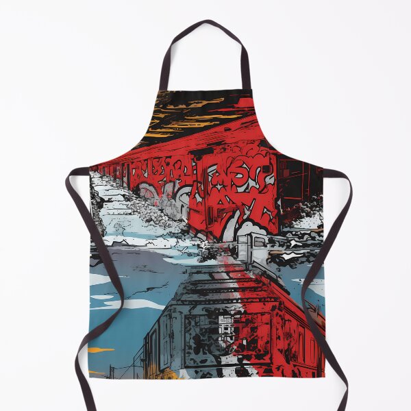 Item preview, Graffiti Train Dystopian Art #10 designed and sold by CareToCanvas.