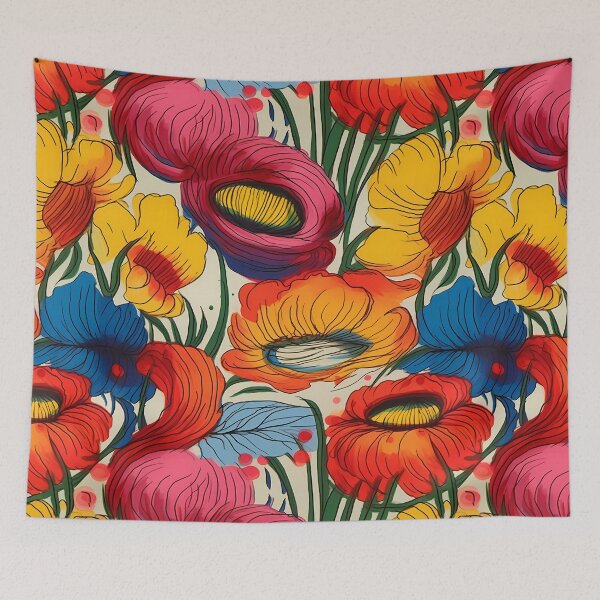 Item preview, Abstract Colorful Flowers Unique Art Style #5 designed and sold by CareToCanvas.