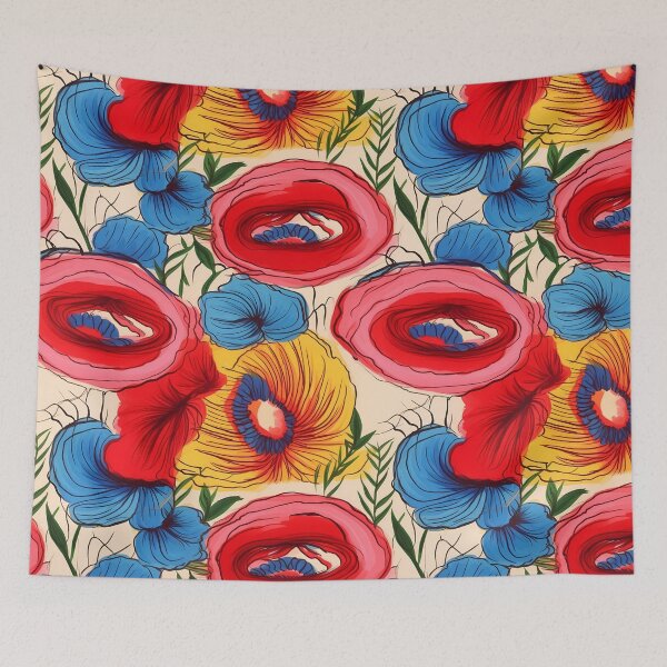 Item preview, Abstract Colorful Flowers Unique Art Style #7 designed and sold by CareToCanvas.