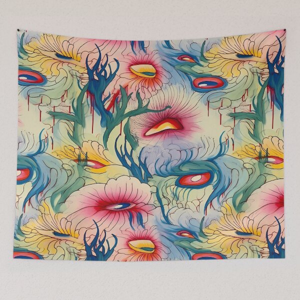 Item preview, Abstract Colorful Flowers Unique Art Style #10 designed and sold by CareToCanvas.