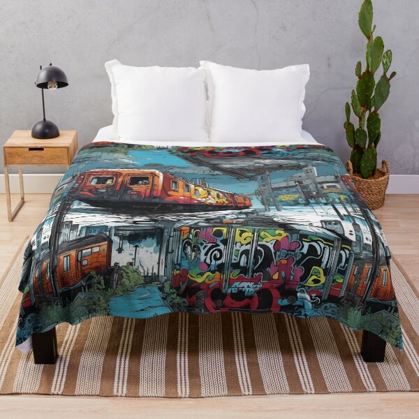 Item preview, Graffiti Train Dystopian Art #3 designed and sold by CareToCanvas.