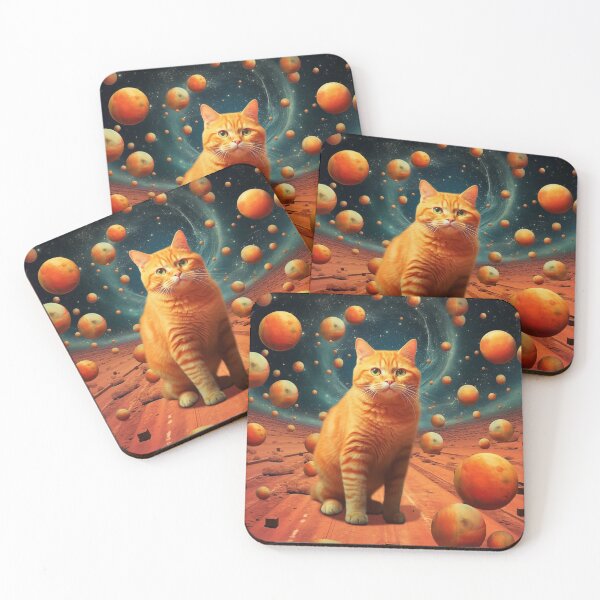 Item preview, Galactic Fruit Orbit | Hyper-Realistic Pop-Art Orange Cat in Space designed and sold by Brand Uno Studio.