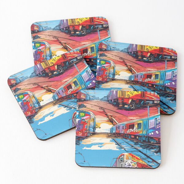 Item preview, Graffiti Train Dystopian Art #11 designed and sold by CareToCanvas.