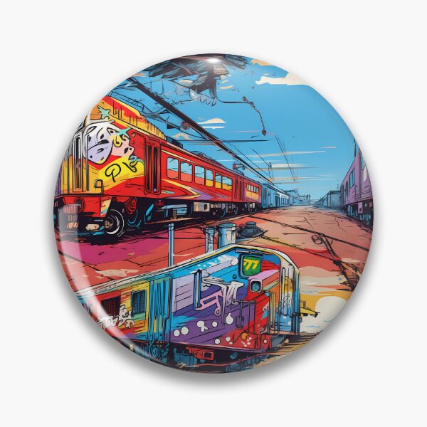 Item preview, Graffiti Train Dystopian Art #11 designed and sold by CareToCanvas.