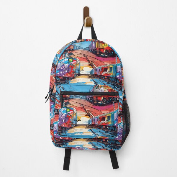 Item preview, Graffiti Train Dystopian Art #11 designed and sold by CareToCanvas.