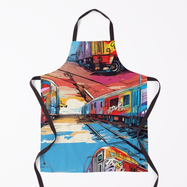 Item preview, Graffiti Train Dystopian Art #11 designed and sold by CareToCanvas.