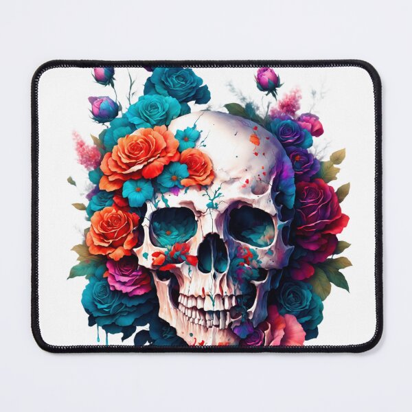 Item preview, Vibrant Watercolor Floral Skull  designed and sold by wintercreekshop.