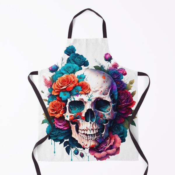 Item preview, Vibrant Watercolor Floral Skull  designed and sold by wintercreekshop.