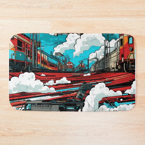 Item preview, Graffiti Train Dystopian Art #12 designed and sold by CareToCanvas.