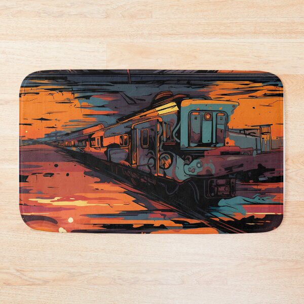 Item preview, Graffiti Train Dystopian Art #13 designed and sold by CareToCanvas.