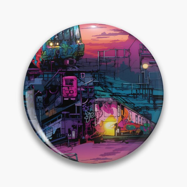 Item preview, Graffiti Train Dystopian Art #14 designed and sold by CareToCanvas.