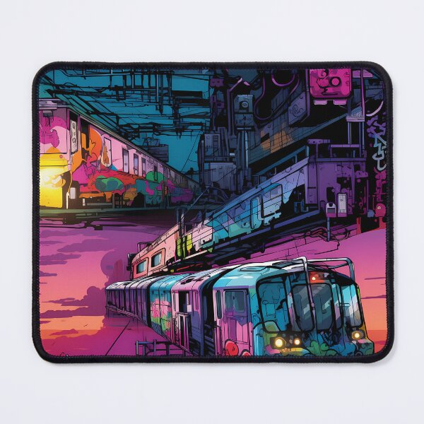 Item preview, Graffiti Train Dystopian Art #14 designed and sold by CareToCanvas.