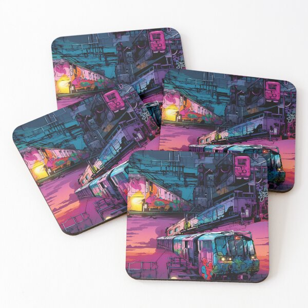Item preview, Graffiti Train Dystopian Art #14 designed and sold by CareToCanvas.