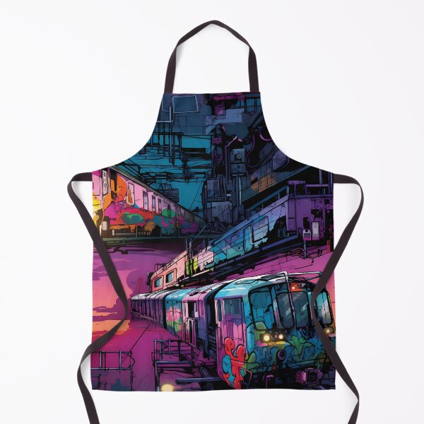 Item preview, Graffiti Train Dystopian Art #14 designed and sold by CareToCanvas.