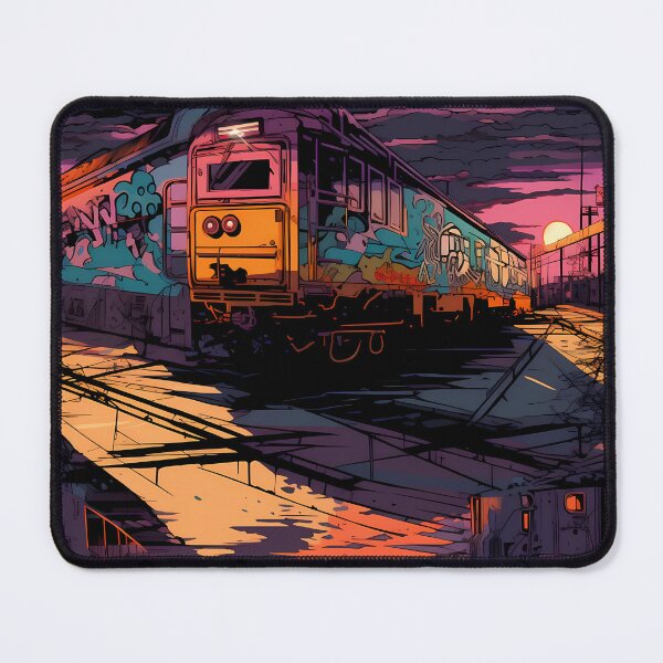 Item preview, Graffiti Train Dystopian Art #15 designed and sold by CareToCanvas.