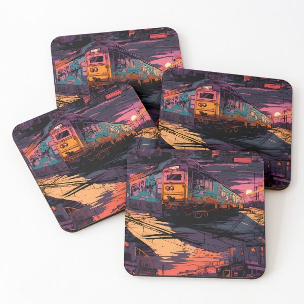 Item preview, Graffiti Train Dystopian Art #15 designed and sold by CareToCanvas.