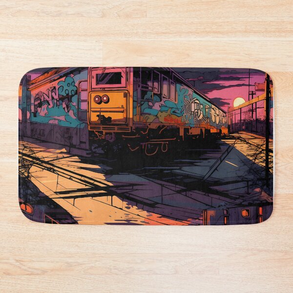 Item preview, Graffiti Train Dystopian Art #15 designed and sold by CareToCanvas.
