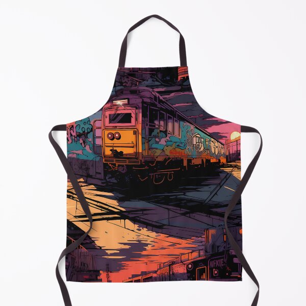 Item preview, Graffiti Train Dystopian Art #15 designed and sold by CareToCanvas.