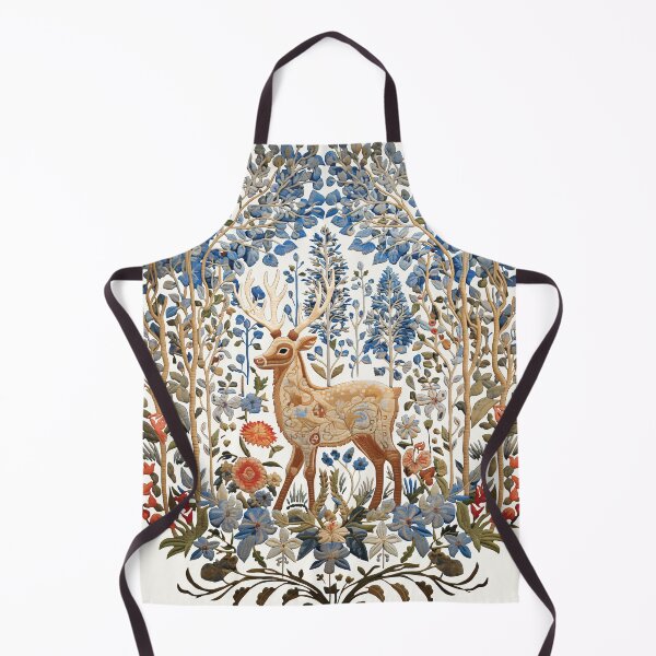Item preview, Deer embroidery wall tapestry style, AI art designed and sold by MachinaeDreams.