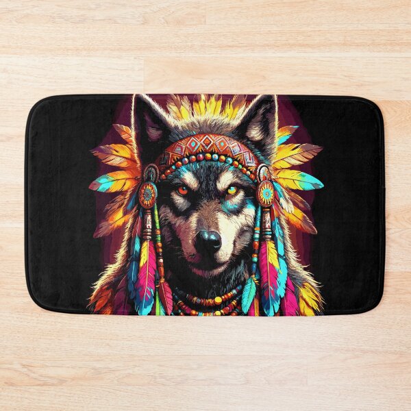 Item preview, Vibrant Native American Chief of the Wolves Image 5 designed and sold by Artbyminga.