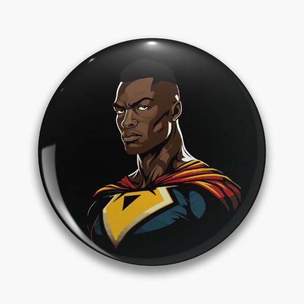Item preview, Cool Black Super Hero Portrait - African SuperHero Cartoon Style designed and sold by MadeByRobots.