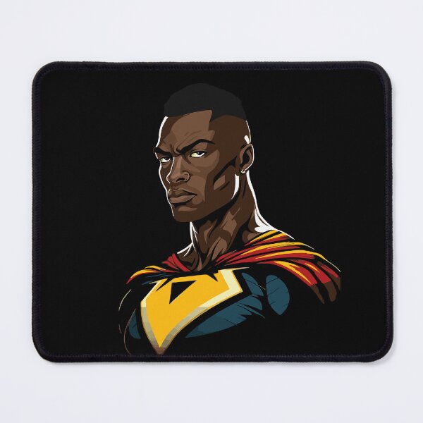 Item preview, Cool Black Super Hero Portrait - African SuperHero Cartoon Style designed and sold by MadeByRobots.