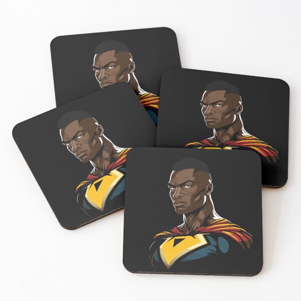 Item preview, Cool Black Super Hero Portrait - African SuperHero Cartoon Style designed and sold by MadeByRobots.