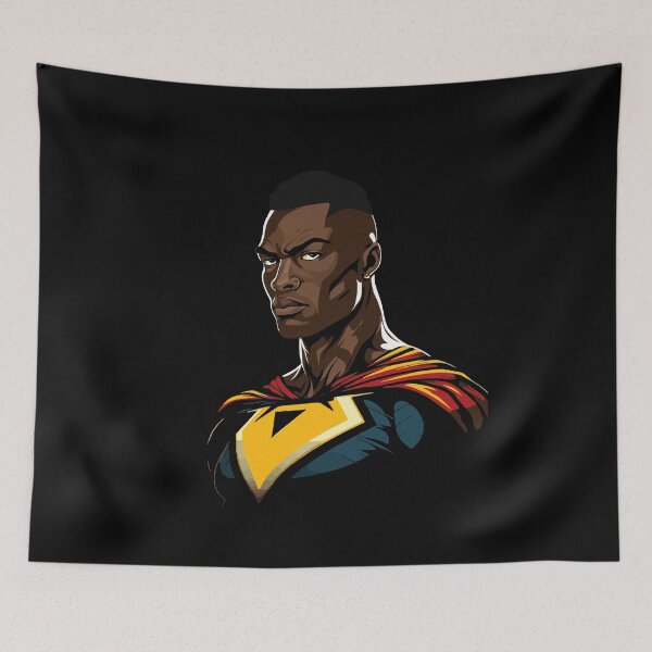Item preview, Cool Black Super Hero Portrait - African SuperHero Cartoon Style designed and sold by MadeByRobots.