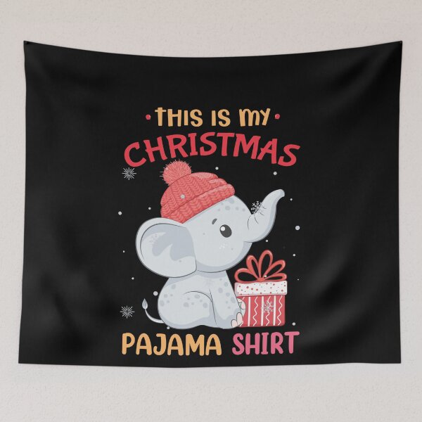 Item preview, This Is My Christmas Pajama Shirt Baby Elephant Hat Xmas designed and sold by Echo Dusk.