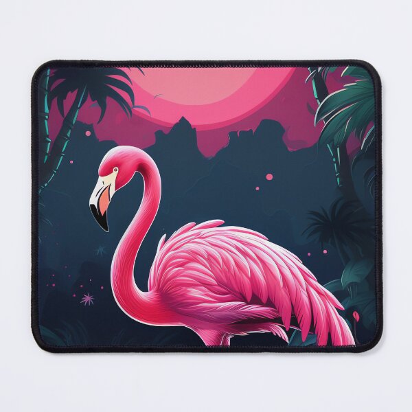 Item preview, Flamingo under the moon, vibrant flamingo painting designed and sold by Peek-Designs.
