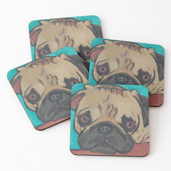 Item preview, Pug close up resting chin on table designed and sold by CrittersByLola.