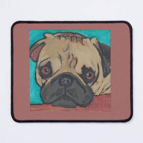 Item preview, Pug close up resting chin on table designed and sold by CrittersByLola.