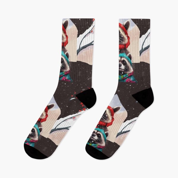 Item preview, RACOONS WITH FLOWERS IN WINTER designed and sold by Ciervo Primavera.