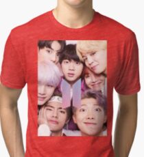 Camiseta de tejido mixto BTS Group PHOTO Case / Poster ECT (Selfie) con logotipo 2018