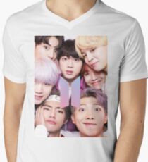 BTS Group FOTO Case / Poster ECT (Selfie) mit Logo T-Shirt mit V-Ausschnitt für Männer