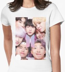 BTS Group FOTO Case / Poster ECT (Selfie) mit Logo Tailliertes T-Shirt für Frauen