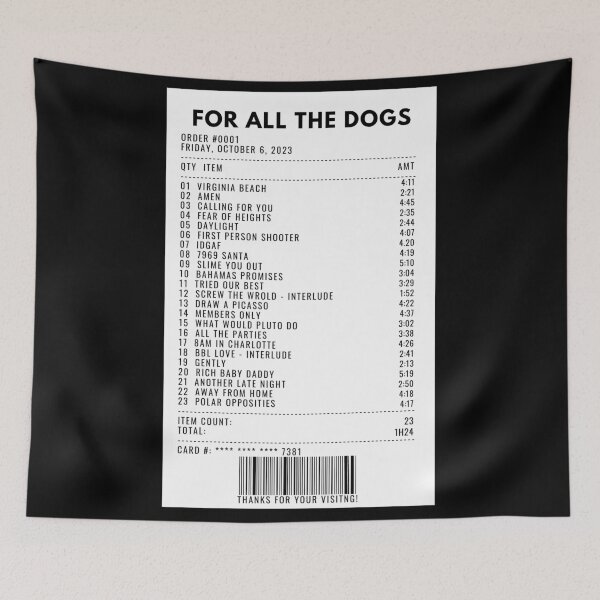 Item preview, For All The Dogs receipt designed and sold by 1xstonee-shop.