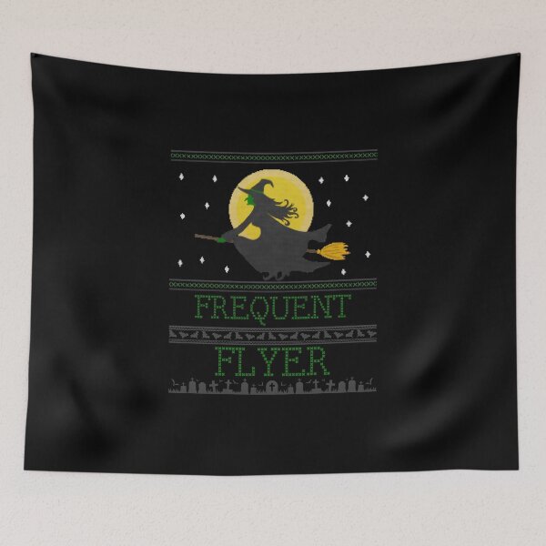 Item preview, Frequent Flyer Ugly Halloween Witch Sweater designed and sold by flippinsg.