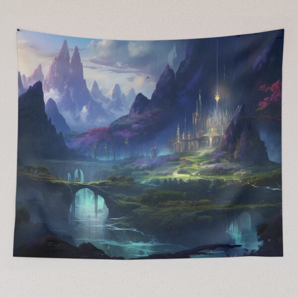 Item preview, Enchantment at Dusk: The Celestial City of Azure Peaks designed and sold by oanaunciuleanu.