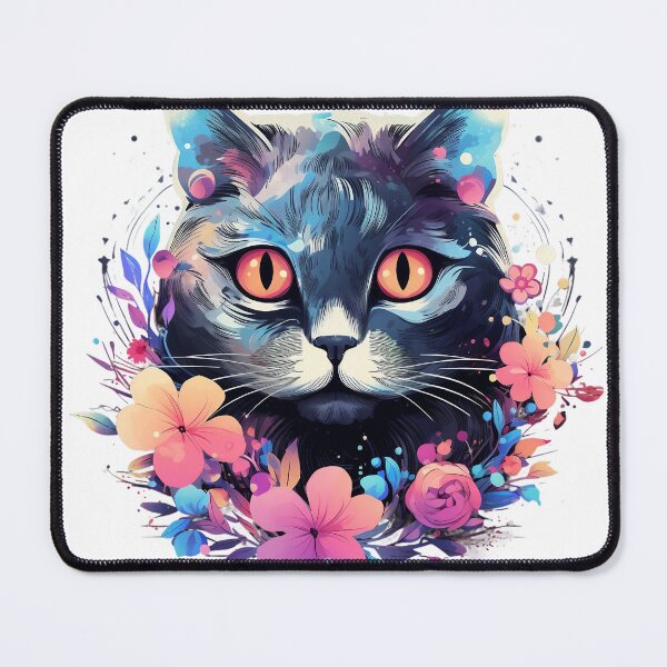 Item preview, Mystical Cosmic Feline Floral Galactic Radiant Enchantment designed and sold by ObjCrea123.