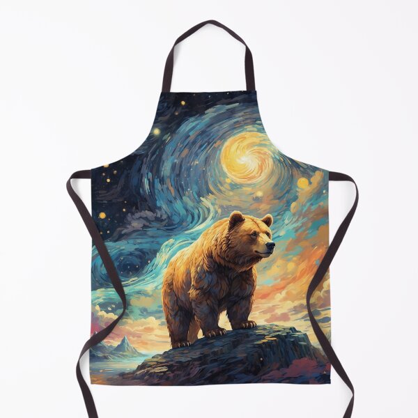 Item preview, Cosmic Reverie: A Bear Amidst Van Gogh's Starry Night, Dalí's Surreal Precision, and Turner's Ethereal Atmosphere designed and sold by RedArtG09.