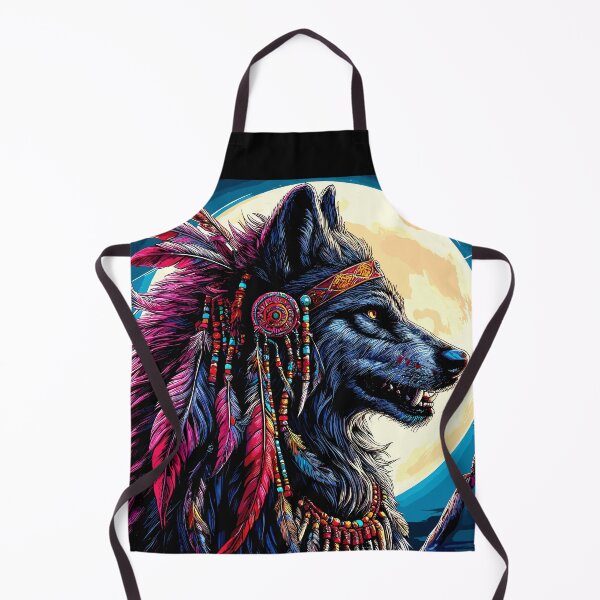 Item preview, Fierce Native American Warrior Wolf designed and sold by Artbyminga.