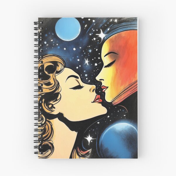Item preview, Stellar Embrace - Vintage Cosmic Lovers Illustration Art designed and sold by ElLocoMus.