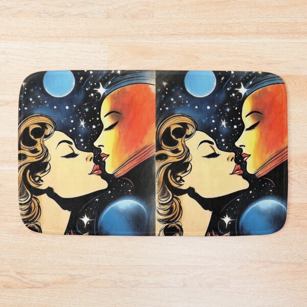 Item preview, Stellar Embrace - Vintage Cosmic Lovers Illustration Art designed and sold by ElLocoMus.