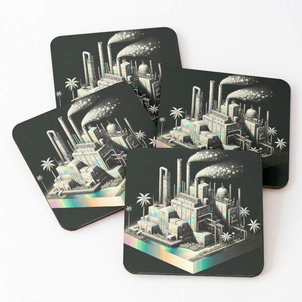 Item preview, Pearlescent Jungle: Eerie Cubist Factory Delight designed and sold by ByDigitalDream.