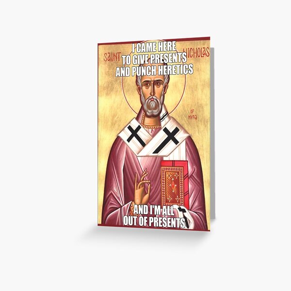 Item preview, St. Nicholas vs Arius - Christmas - Christian - Council of Nicea - Funny designed and sold by ReformedAttire.