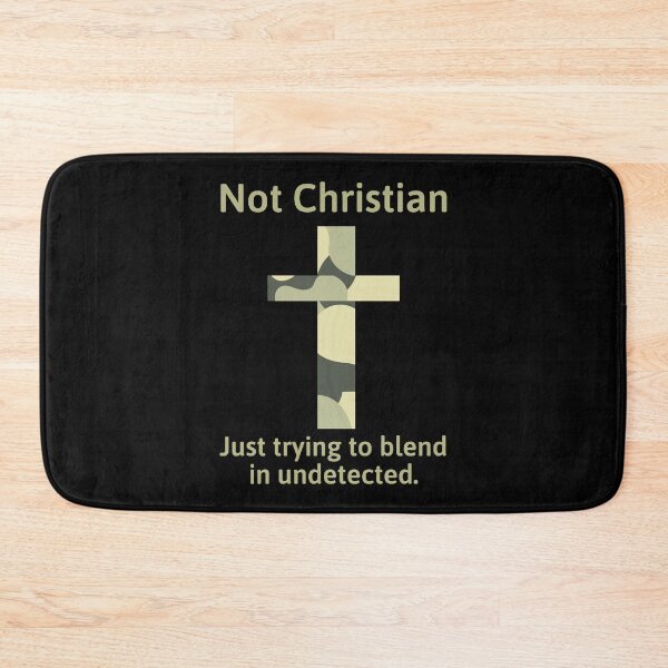 Item preview, Not Christian humorous camouflage cross design  designed and sold by Rachel the Artist .